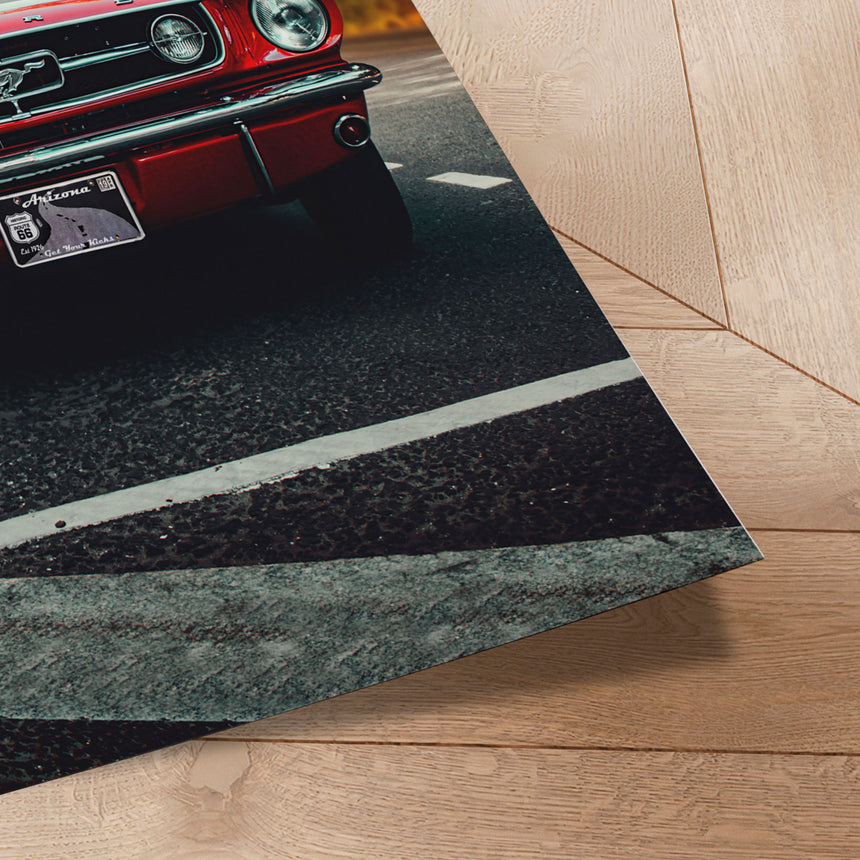 Plakat - Classic Red Car - Fadil Roze