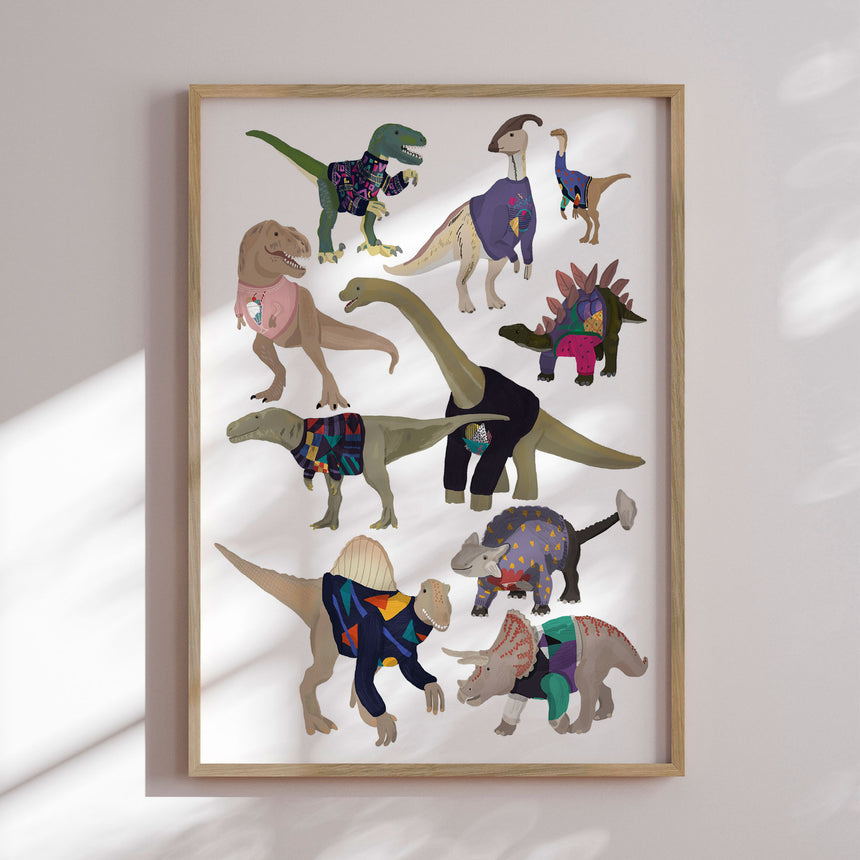 Plakat - Whimsical Dinosaur Sweaters - Hanna Melin