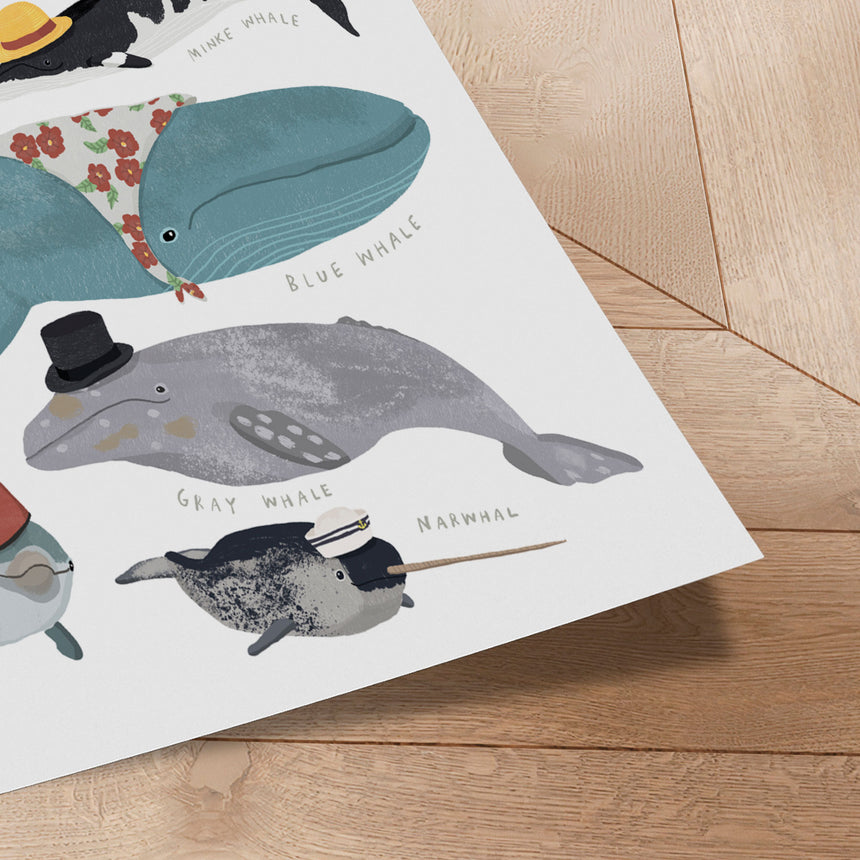 Plakat - Whales with Hats - Hanna Melin