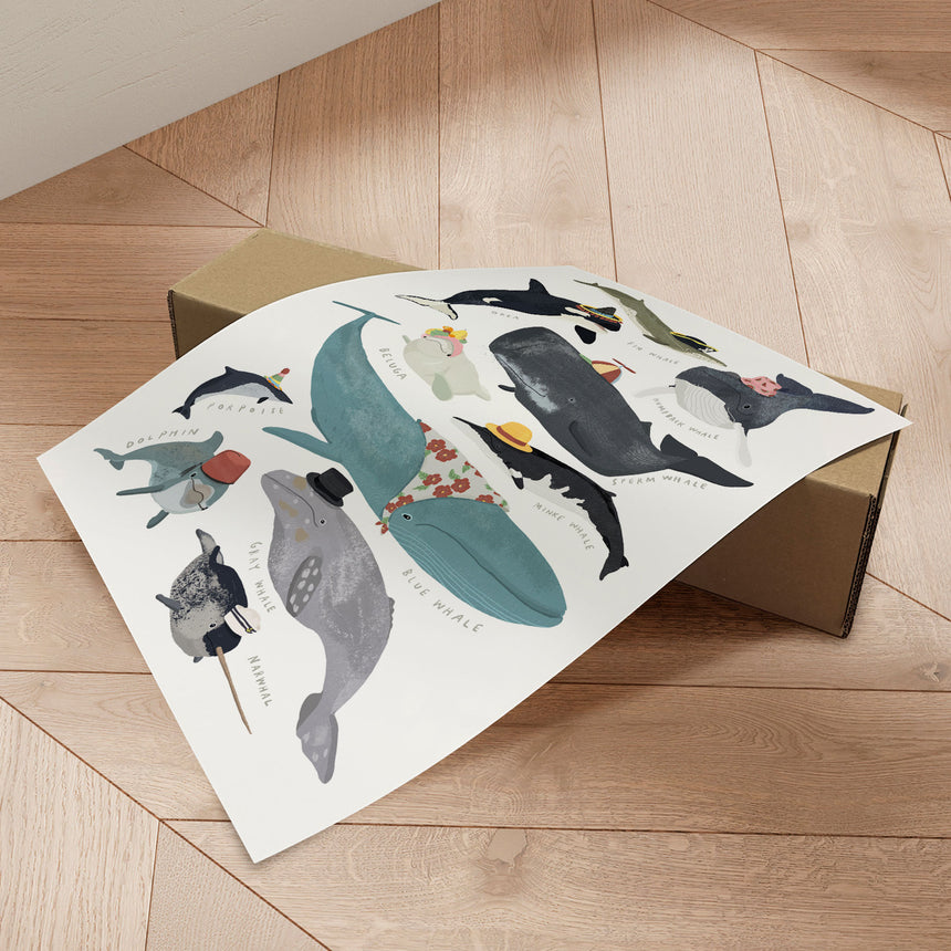 Plakat - Whales with Hats - Hanna Melin