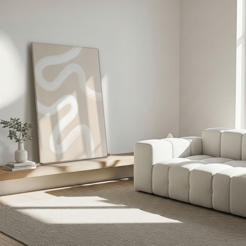 Lærredstryk - White Brush Stroke - Elena Ristova