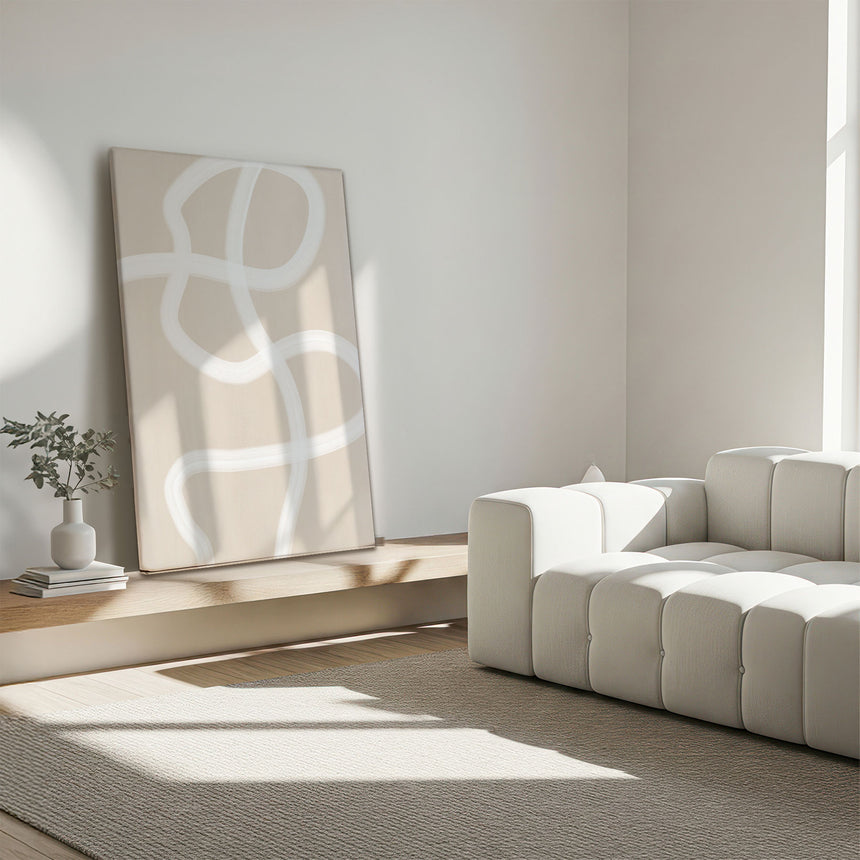 Lærredstryk - White Brush Stroke II - Elena Ristova