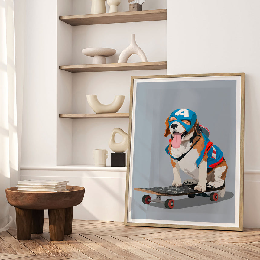 Plakat - Superhero Beagle - ByKammille