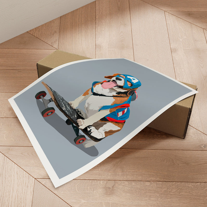 Plakat - Superhero Beagle - ByKammille