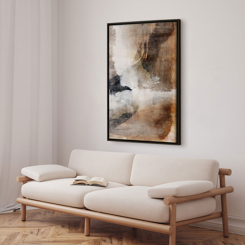 Håndlavet maleri med ramme - Abstract Earthquake - Dan Hobday - Mixed media
