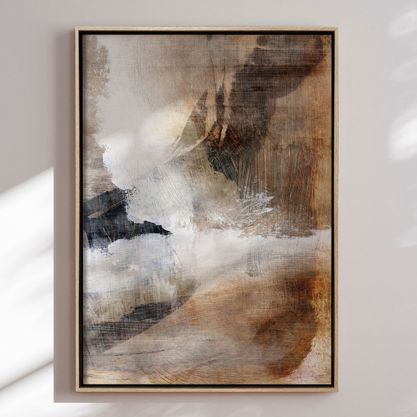 Håndlavet maleri med ramme - Abstract Earthquake - Dan Hobday - Mixed media