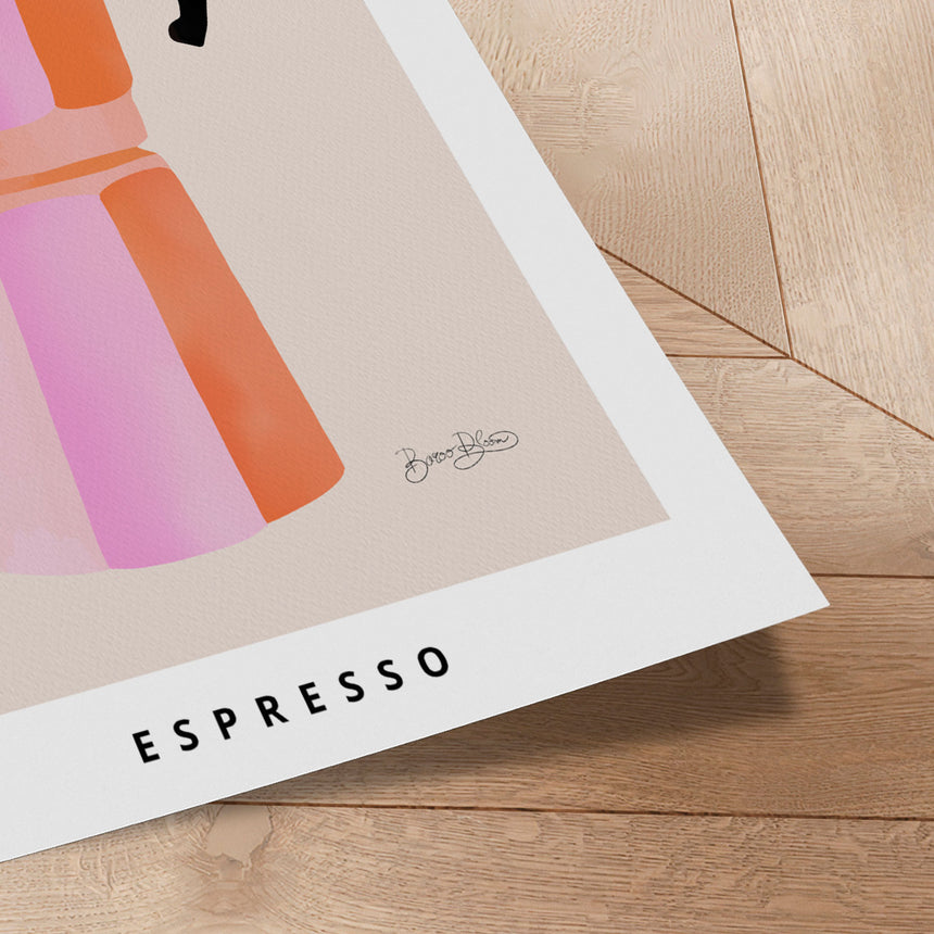 Plakat - Colorful Espresso Pot - Baroo Bloom
