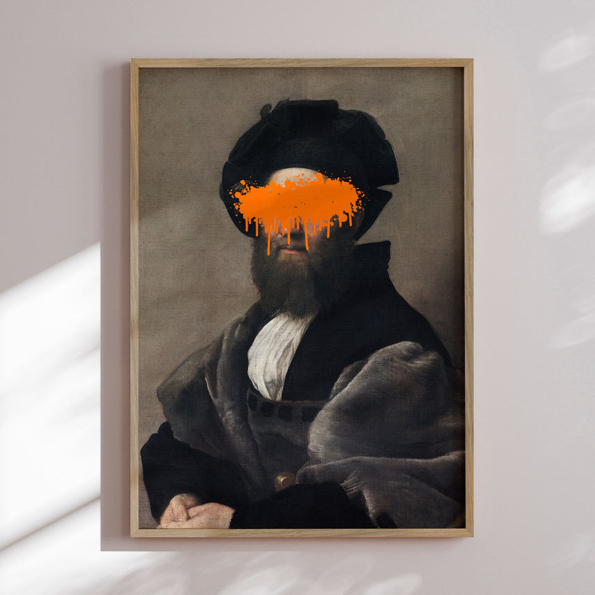 Plakat - Orange Drip Portait - The Art Concept