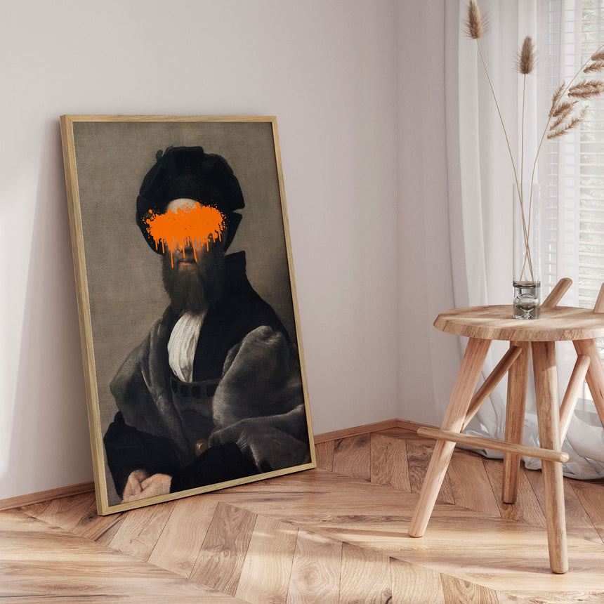 Plakat - Orange Drip Portait - The Art Concept