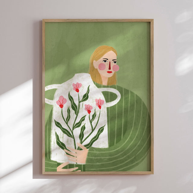 Plakat - The Woman With Pink Vase - Bea Müller - Incado