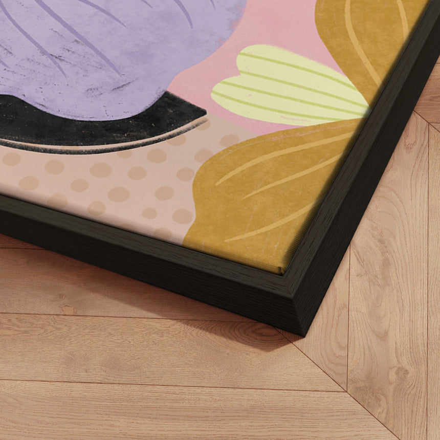 Lærredstryk - Hidden Behind Yellow Purple Flowers - Bea Müller