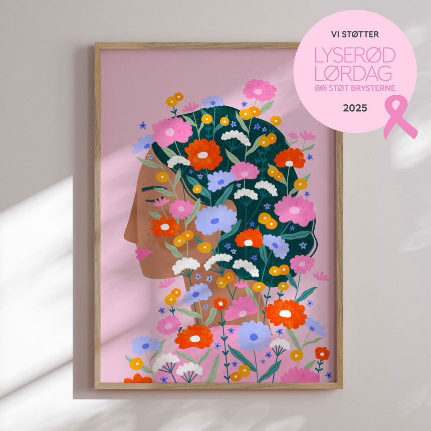 Plakat - Colorful Flower Lady - Bea Müller