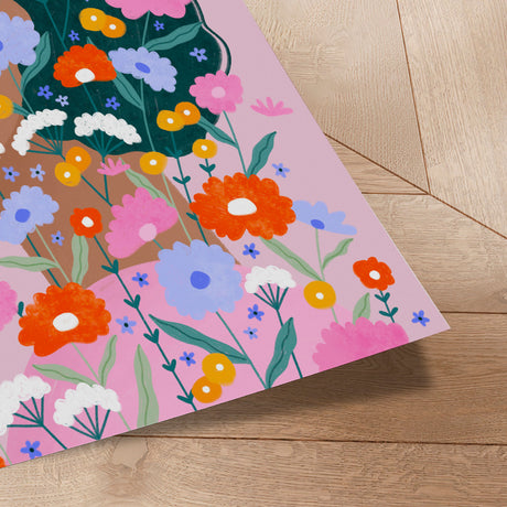 Plakat - Colorful Flower Lady - Bea Müller