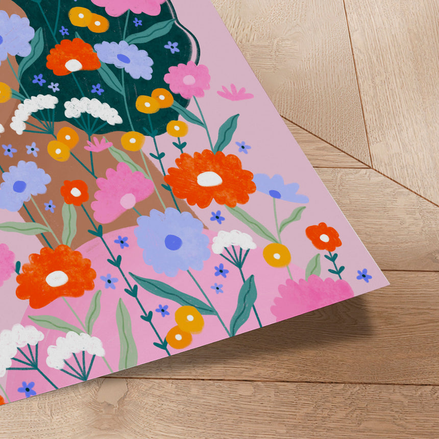 Plakat - Colorful Flower Lady - Bea Müller