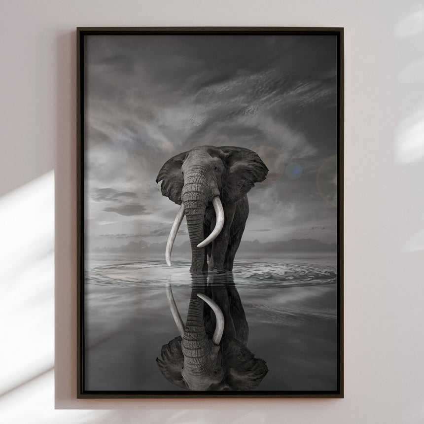 Lærredstryk - Elephant Still on Water - Simon Rees