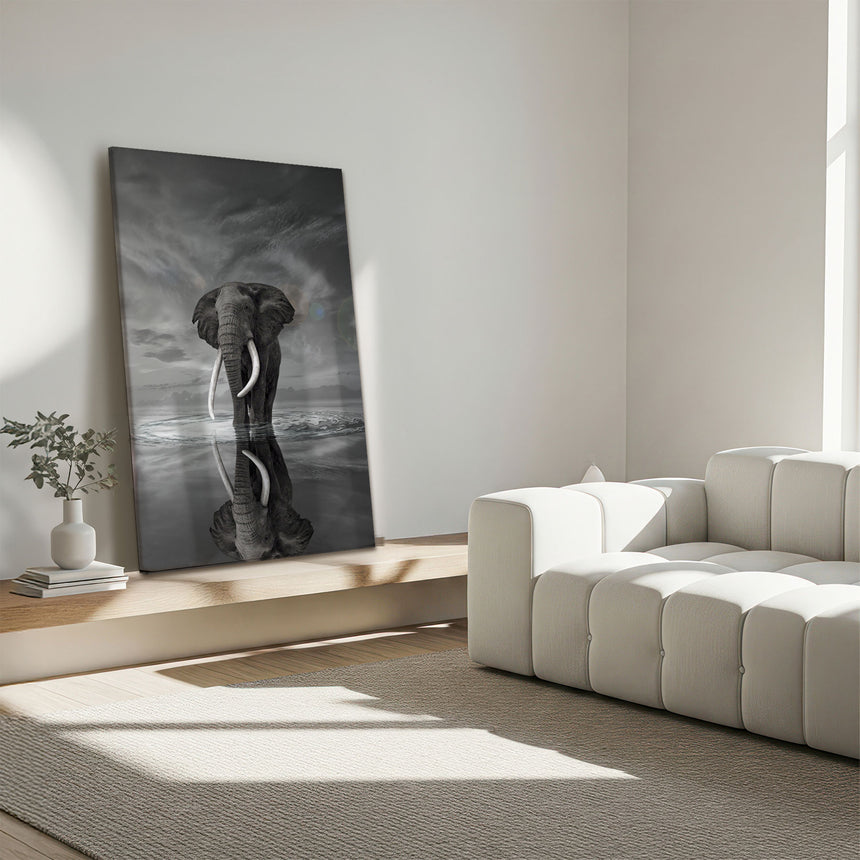 Lærredstryk - Elephant Still on Water - Simon Rees