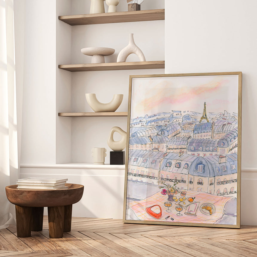 Plakat - Parisian Rooftop Picnic - Katharina Pruitscher