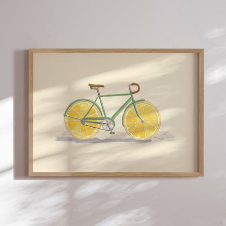 Plakat - Bicycle with Lemon Wheels - Melloi Art Prints - Incado