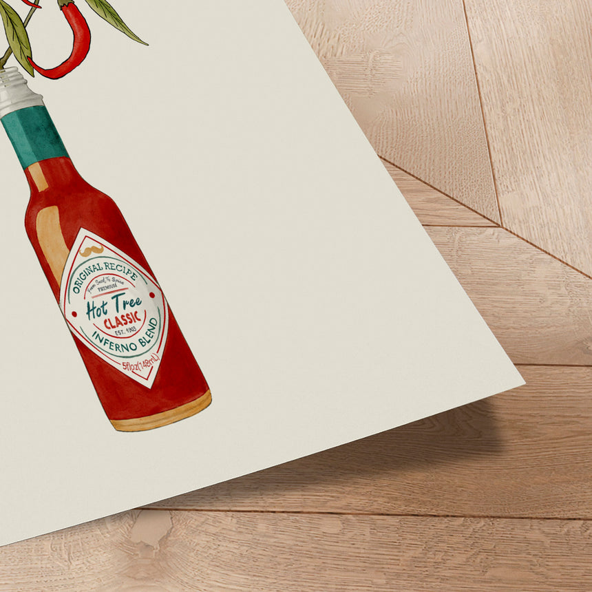 Plakat - Chili Pepper Hot Sauce - CATS AND DOTZ