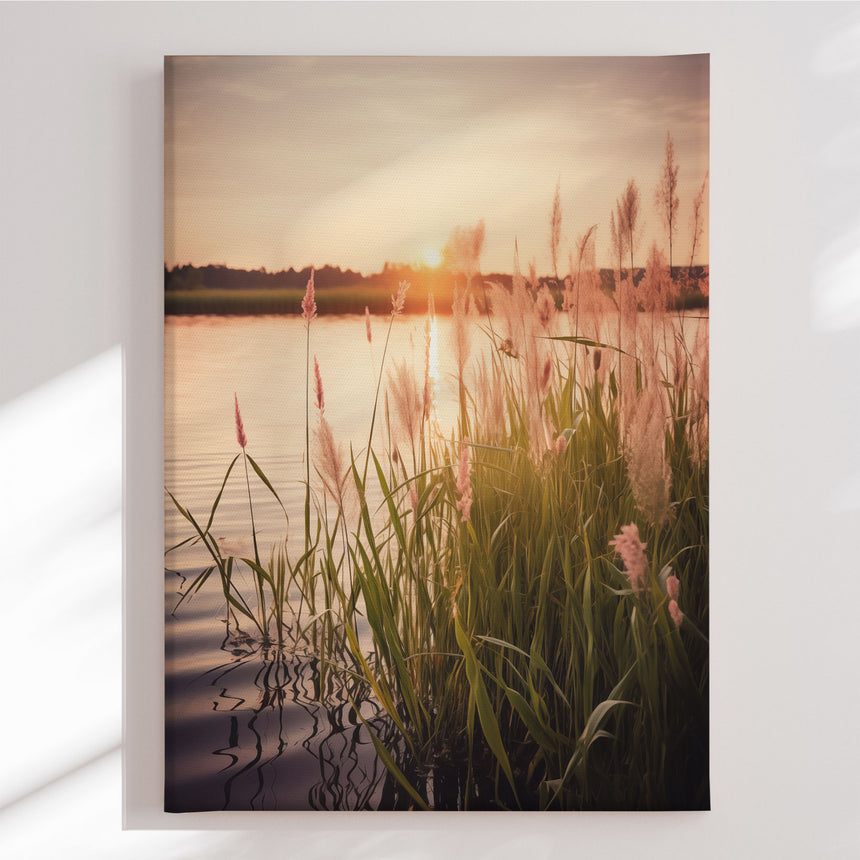 Lærredstryk - Sunlit Lake Serenity - Andreas Magnusson