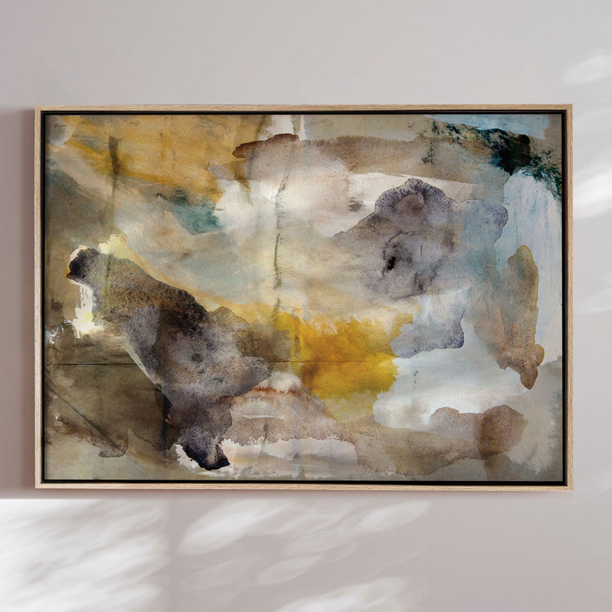 Håndlavet maleri med ramme - Earthy Watercolor - Gemma Bardot - Mixed Media