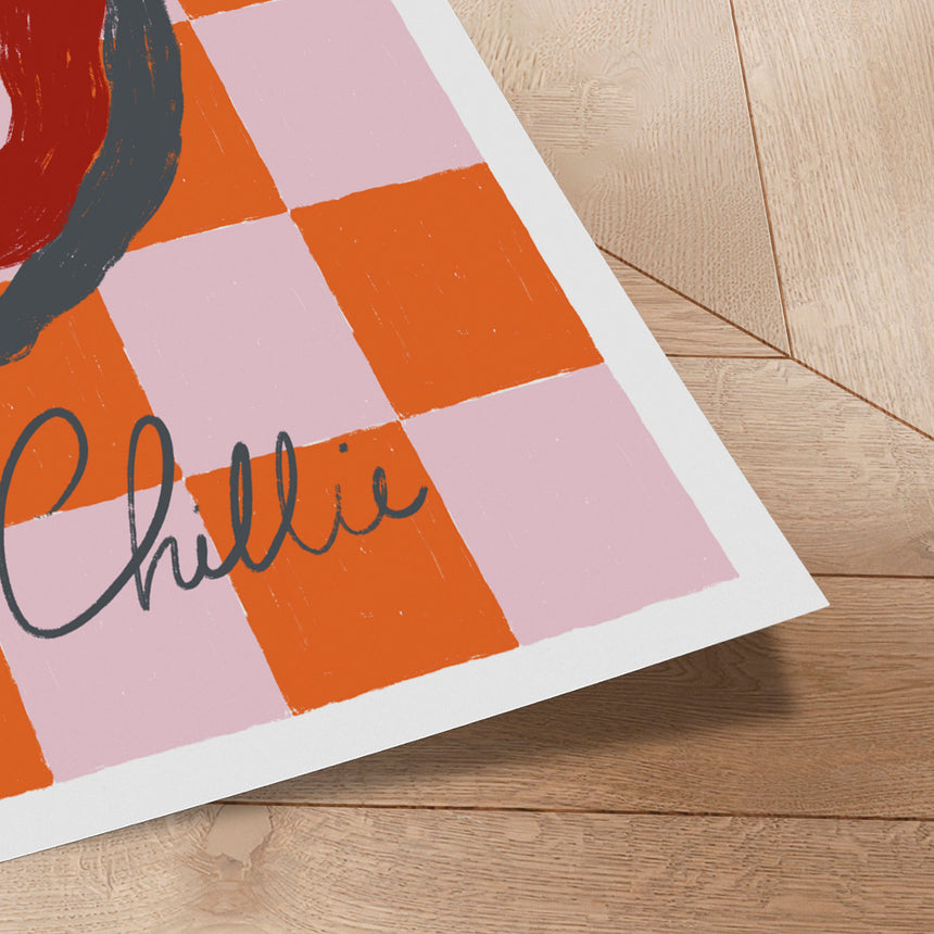 Plakat - Spicy Chili Checkerboard - Ivy Green Illustrations