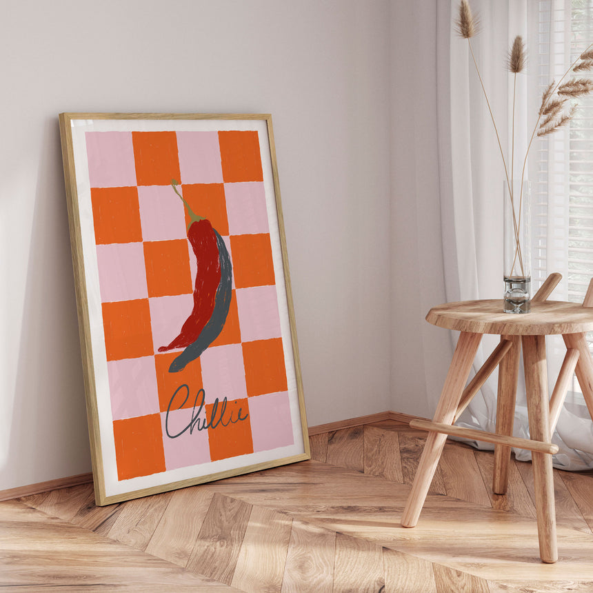 Plakat - Spicy Chili Checkerboard - Ivy Green Illustrations
