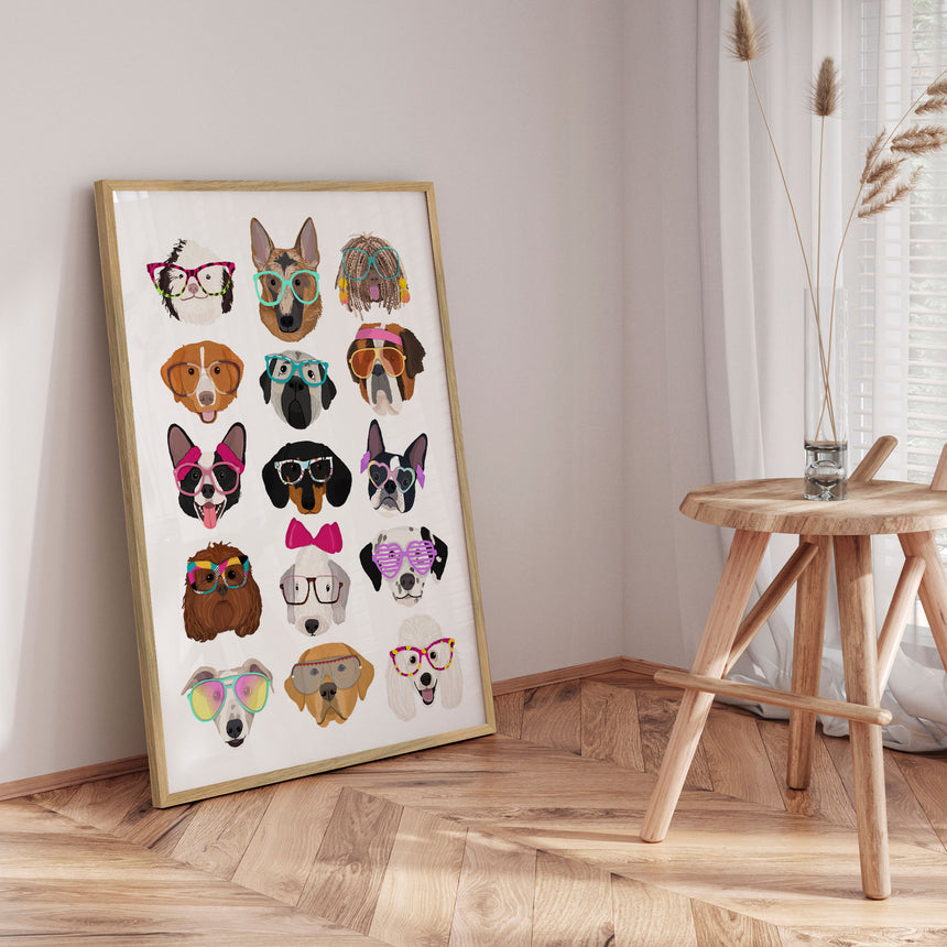 Plakat - Dogs in Glasses - Hanna Melin