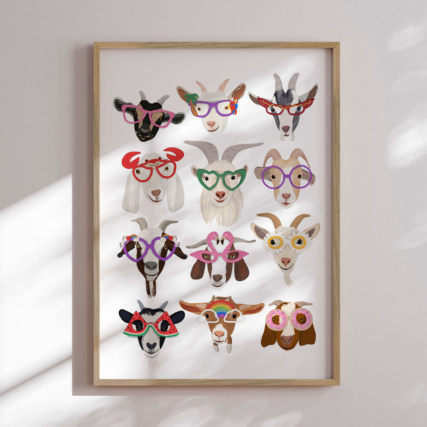 Plakat - Goats in Glasses - Hanna Melin