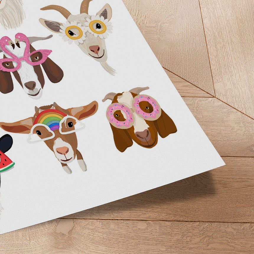 Plakat - Goats in Glasses - Hanna Melin