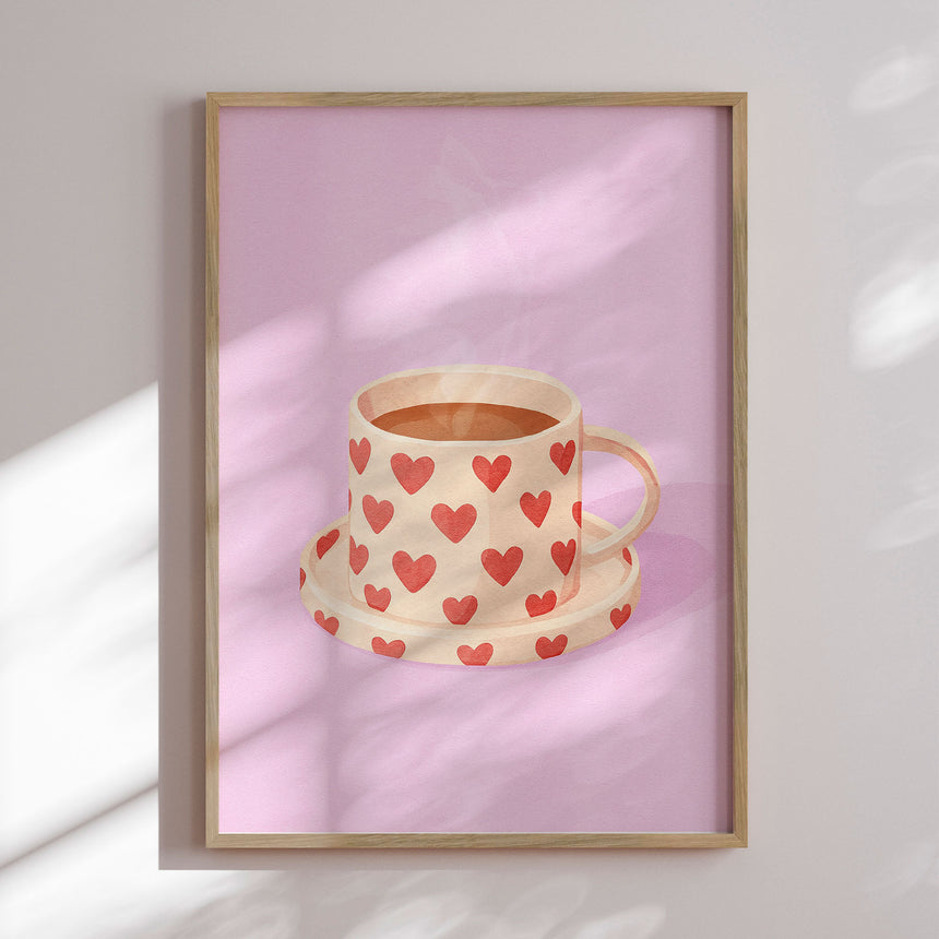 Plakat - Pink Heart Mug - Neetesh Kumar