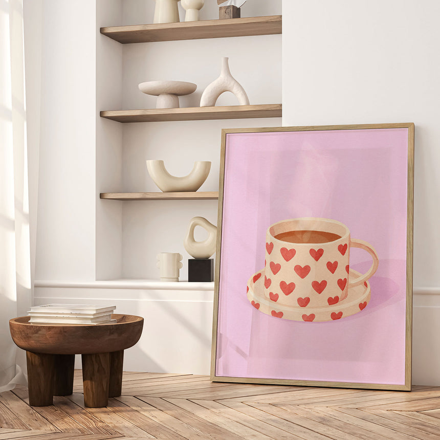 Plakat - Pink Heart Mug - Neetesh Kumar