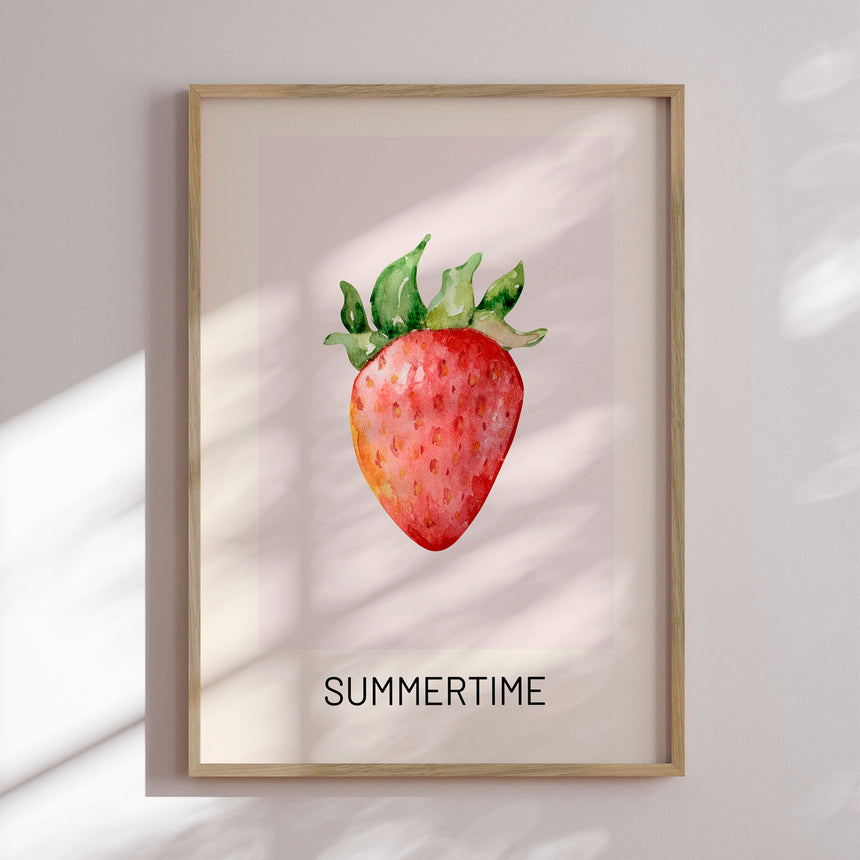 Plakat - Summer Strawberry Watercolor - Marianne Bassil