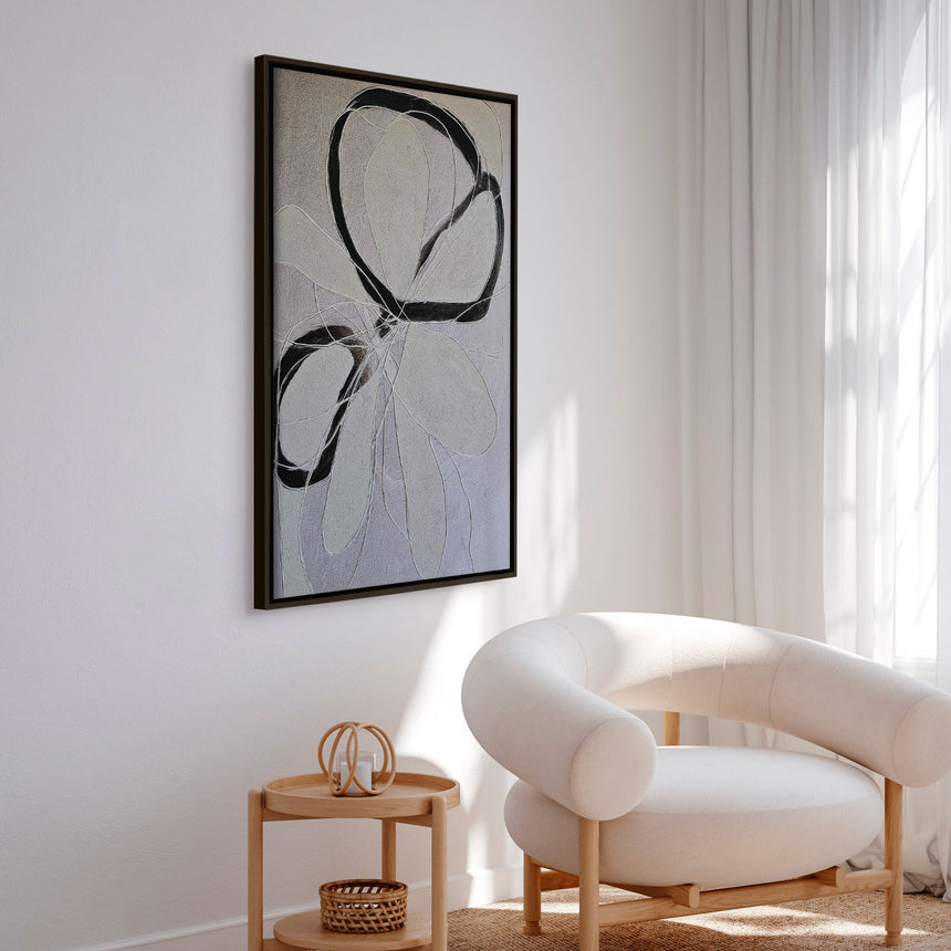 Håndlavet maleri med ramme - Line Study II - Alma - Mixed media