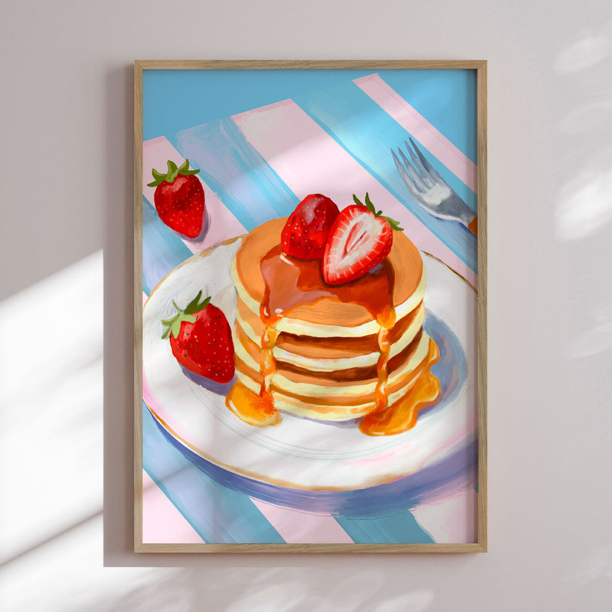 Plakat - Strawberry Pancake Stack - Josie George
