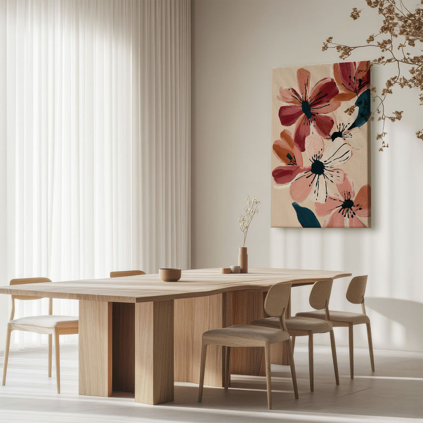Lærredstryk - Blush Floral Painting - Nadjaa