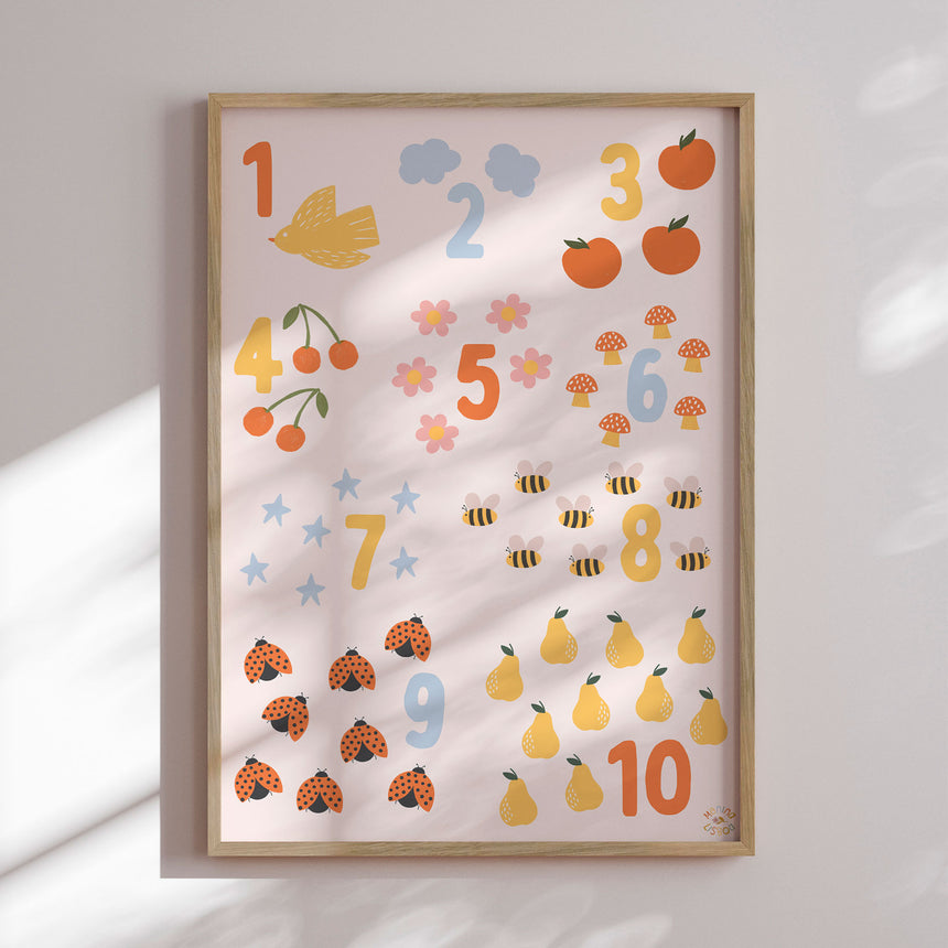 Plakat - Whimsical Counting Chart - Menina Lisboa