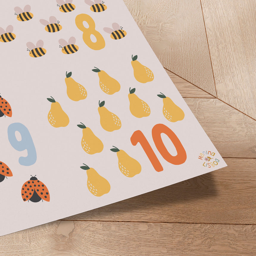 Plakat - Whimsical Counting Chart - Menina Lisboa