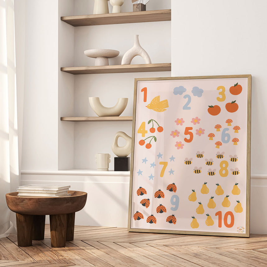Plakat - Whimsical Counting Chart - Menina Lisboa
