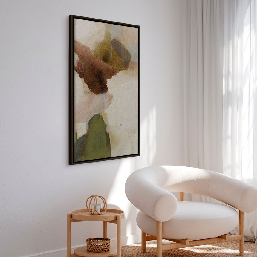 Håndlavet maleri med ramme - Earthy Layers II - Arohika Verma - Mixed media