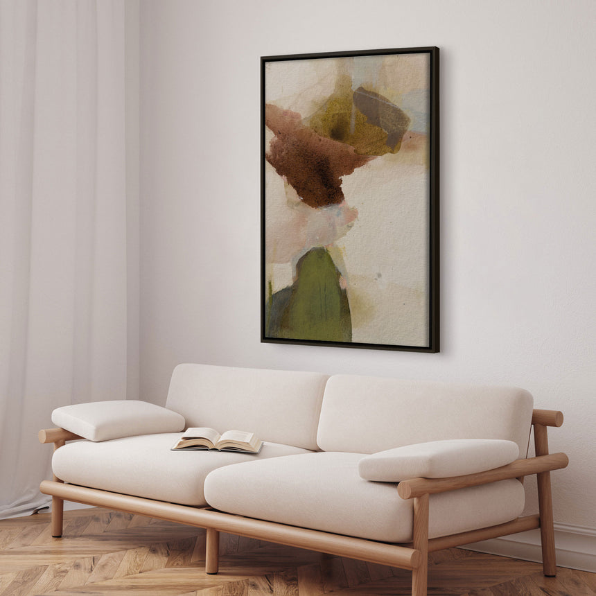 Håndlavet maleri med ramme - Earthy Layers II - Arohika Verma - Mixed media
