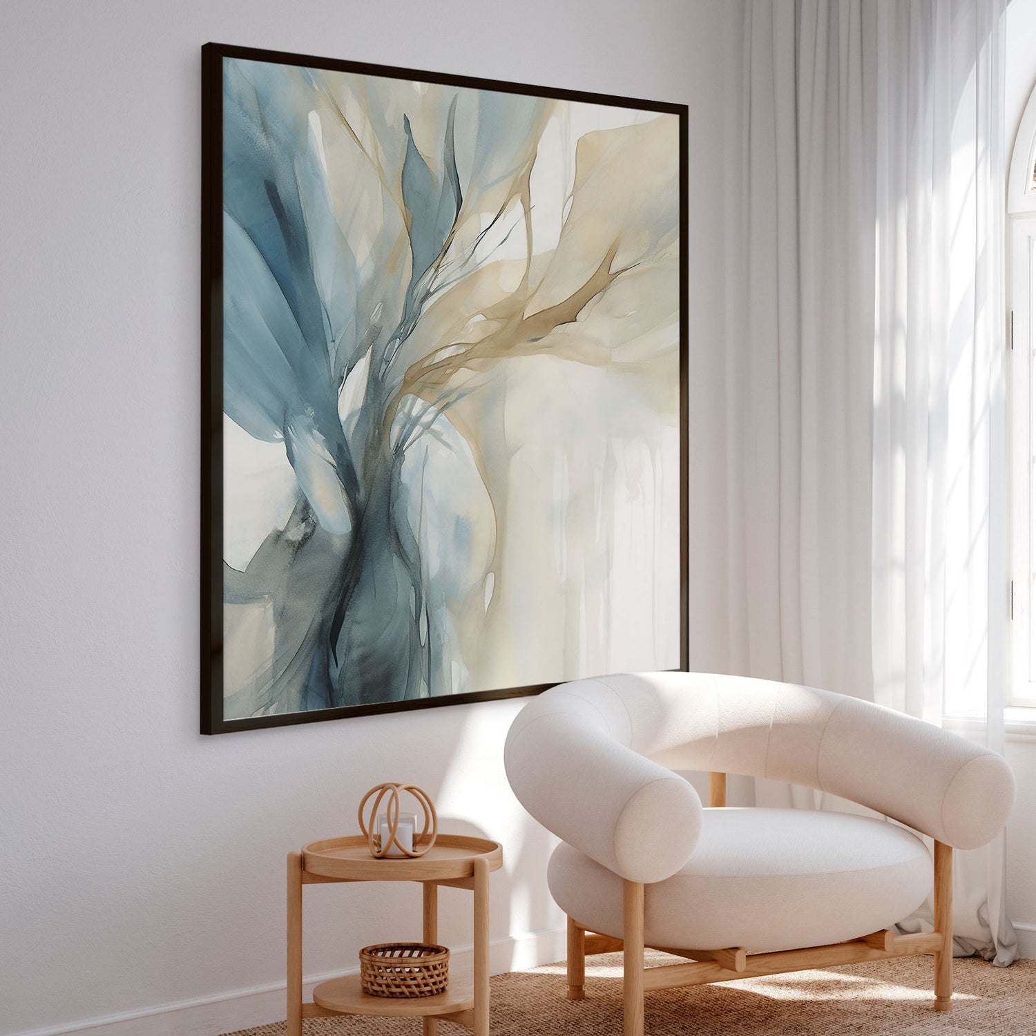 Premium maleri med sort ramme - Blue Storm I - E. Thorne - Incado