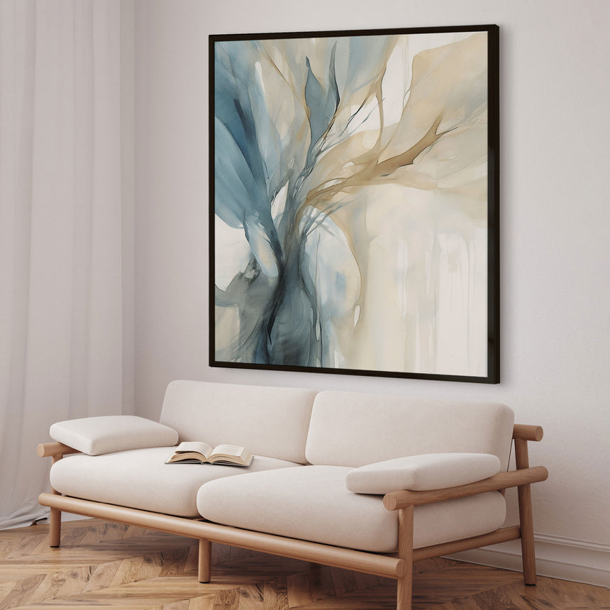 Premium maleri med sort ramme - Blue Storm I - E. Thorne - Incado