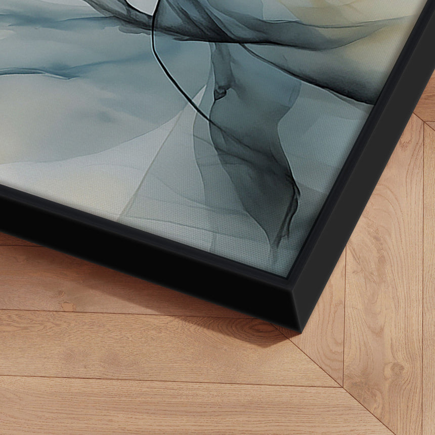 Premium maleri med sort ramme - Blue Storm II - E. Thorne - Incado