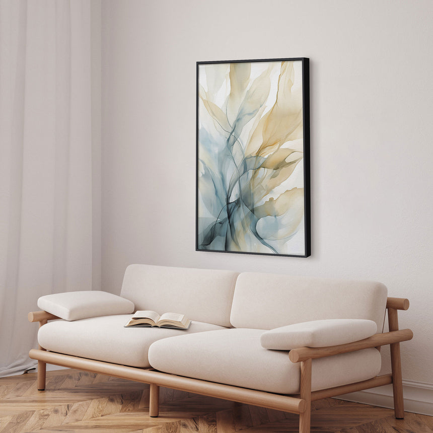 Premium maleri med sort ramme - Blue Storm II - E. Thorne - Incado