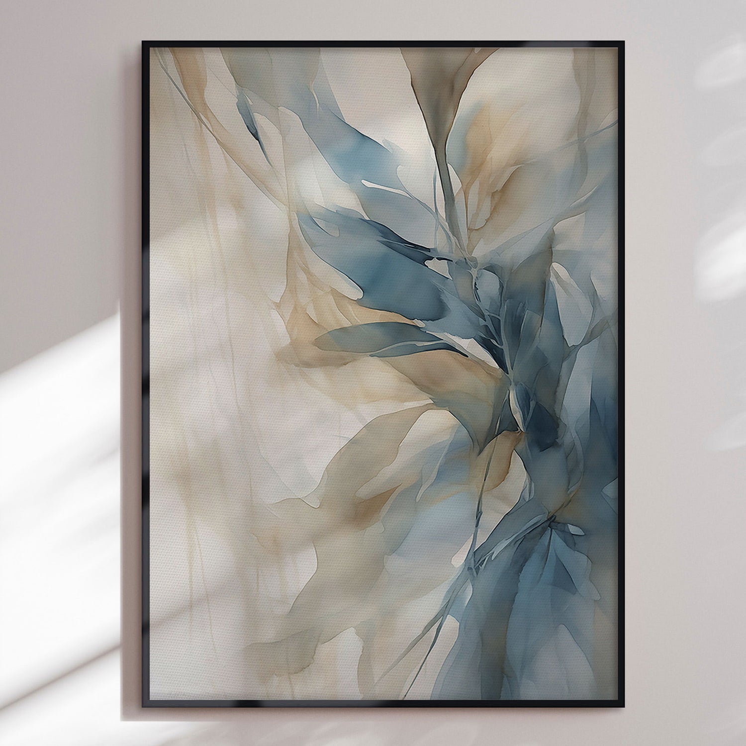 Premium maleri med sort ramme - Blue Storm III - E. Thorne - Incado