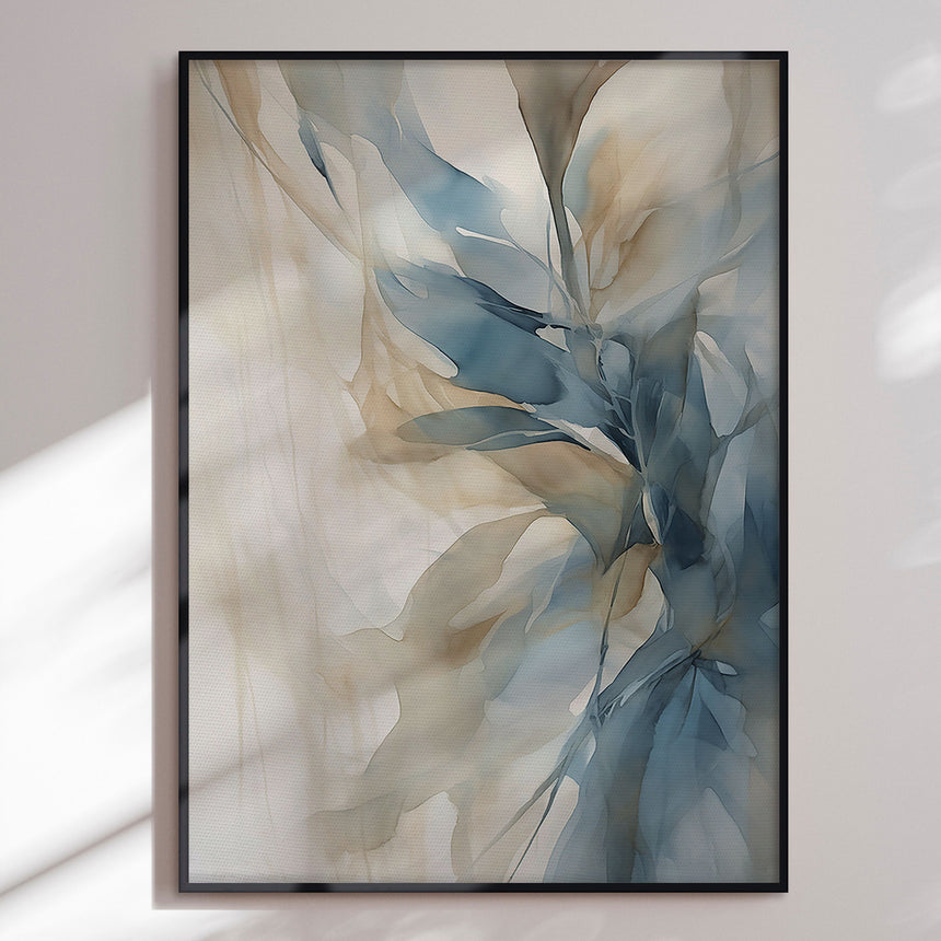 Premium maleri med sort ramme - Blue Storm III - E. Thorne - Incado