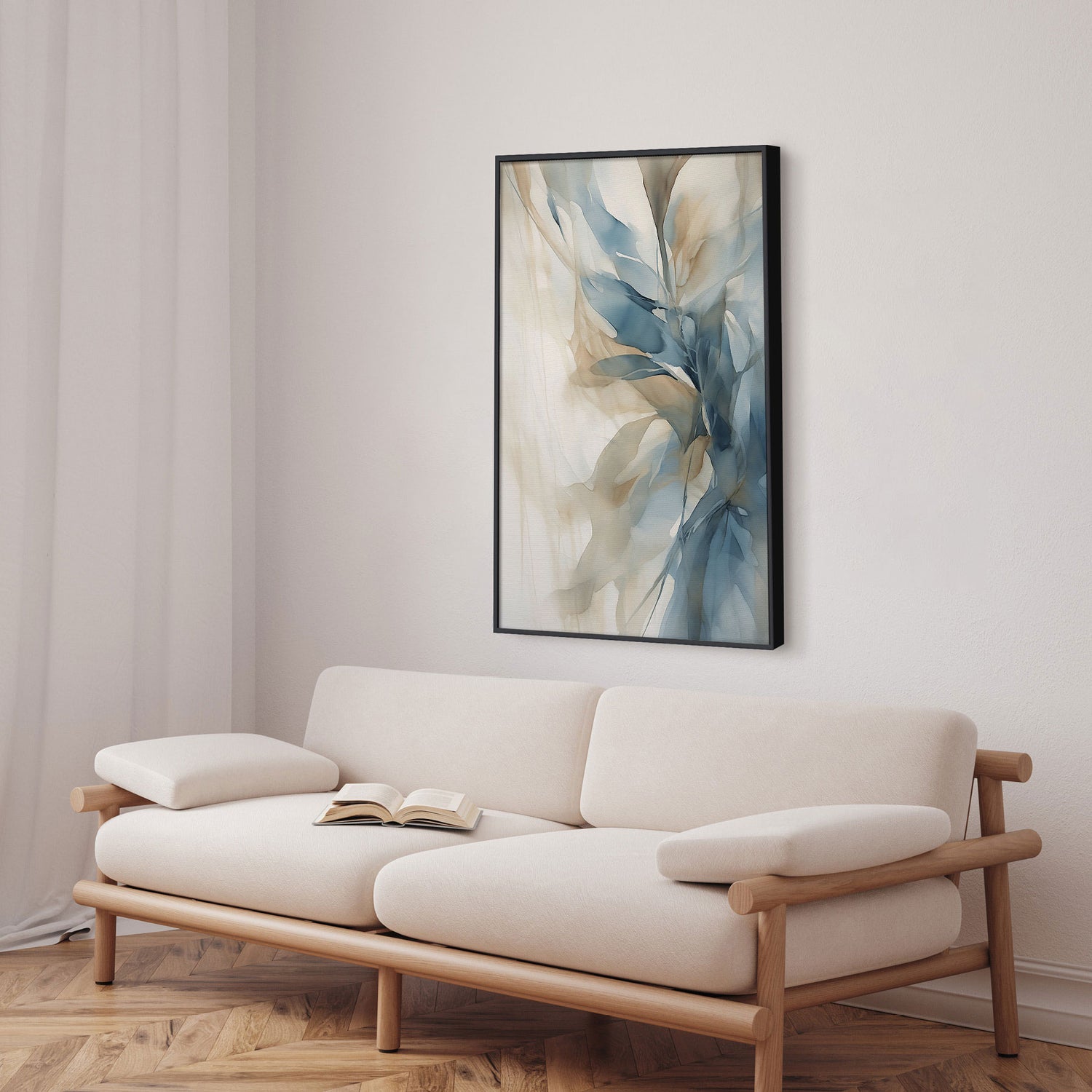 Premium maleri med sort ramme - Blue Storm III - E. Thorne - Incado