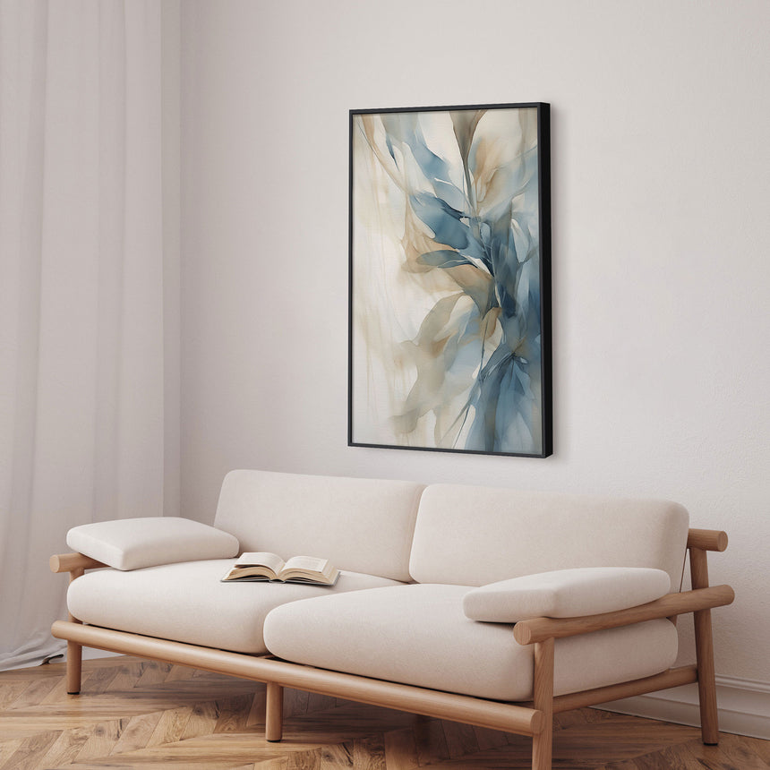 Premium maleri med sort ramme - Blue Storm III - E. Thorne - Incado