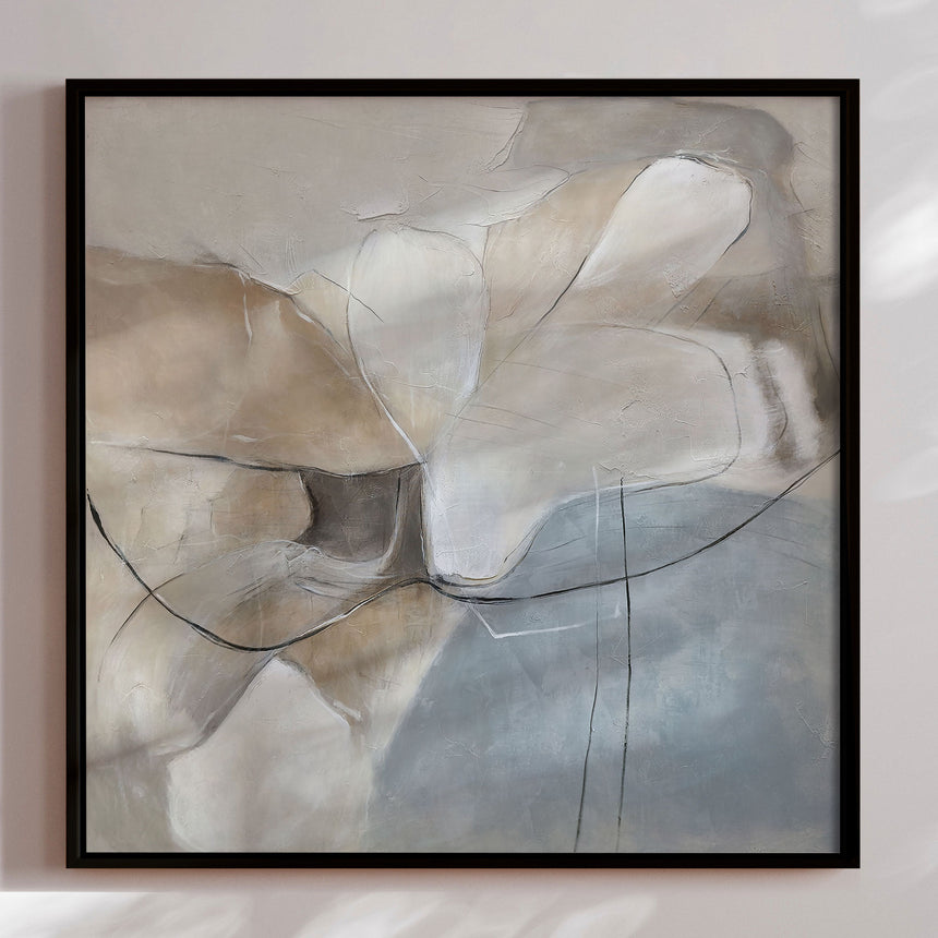 Premium maleri med sort ramme - Wandering Lines - E. Thorne - Incado